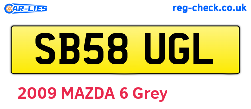 SB58UGL are the vehicle registration plates.