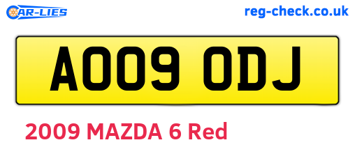 AO09ODJ are the vehicle registration plates.