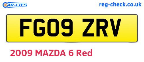 FG09ZRV are the vehicle registration plates.