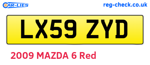 LX59ZYD are the vehicle registration plates.