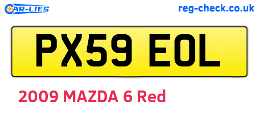 PX59EOL are the vehicle registration plates.
