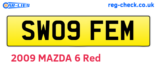 SW09FEM are the vehicle registration plates.