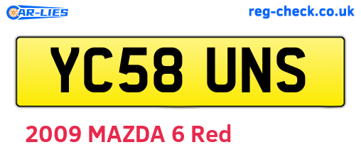 YC58UNS are the vehicle registration plates.
