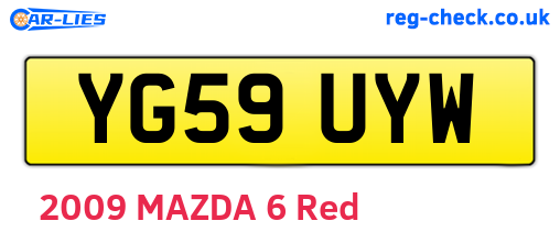 YG59UYW are the vehicle registration plates.