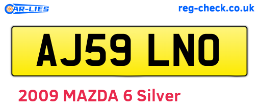 AJ59LNO are the vehicle registration plates.