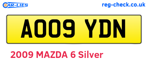 AO09YDN are the vehicle registration plates.