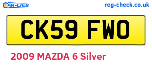 CK59FWO are the vehicle registration plates.