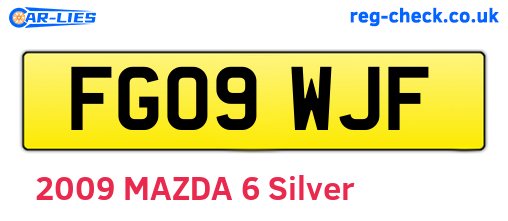 FG09WJF are the vehicle registration plates.