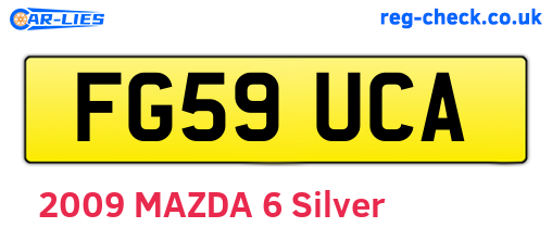 FG59UCA are the vehicle registration plates.