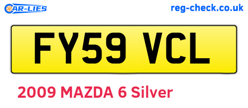 FY59VCL are the vehicle registration plates.
