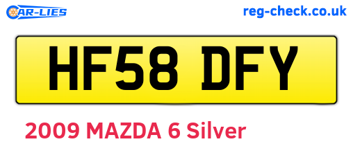 HF58DFY are the vehicle registration plates.