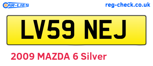 LV59NEJ are the vehicle registration plates.