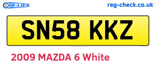 SN58KKZ are the vehicle registration plates.