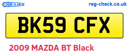 BK59CFX are the vehicle registration plates.