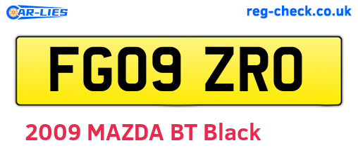 FG09ZRO are the vehicle registration plates.