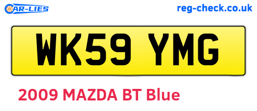 WK59YMG are the vehicle registration plates.