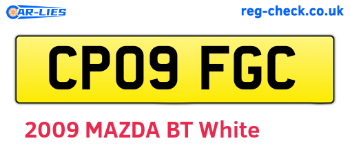 CP09FGC are the vehicle registration plates.