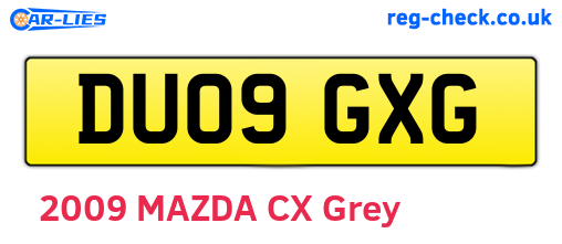 DU09GXG are the vehicle registration plates.