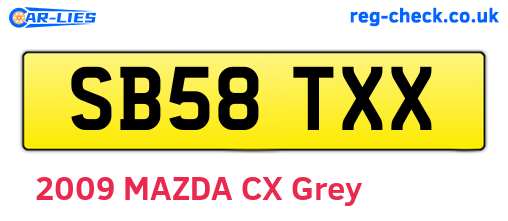 SB58TXX are the vehicle registration plates.