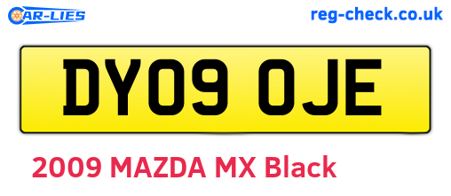 DY09OJE are the vehicle registration plates.