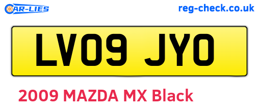 LV09JYO are the vehicle registration plates.