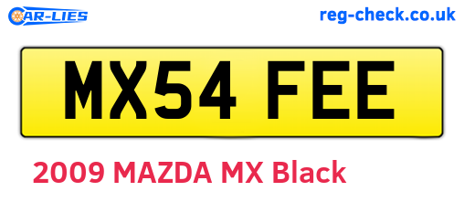 MX54FEE are the vehicle registration plates.