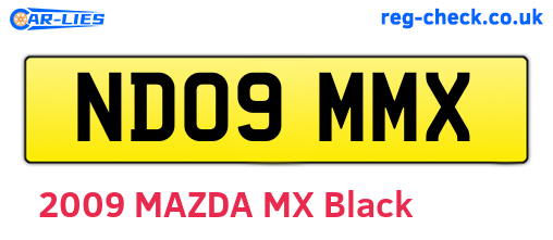 ND09MMX are the vehicle registration plates.