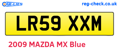 LR59XXM are the vehicle registration plates.