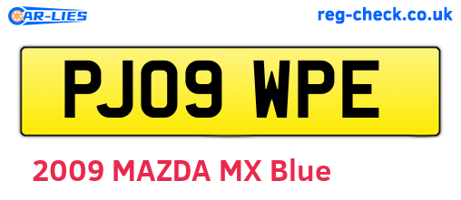 PJ09WPE are the vehicle registration plates.