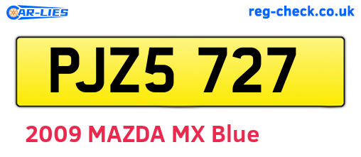 PJZ5727 are the vehicle registration plates.