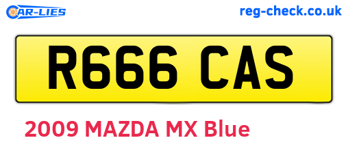 R666CAS are the vehicle registration plates.