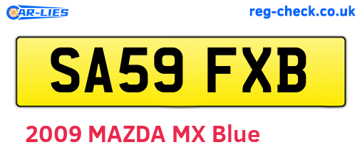 SA59FXB are the vehicle registration plates.