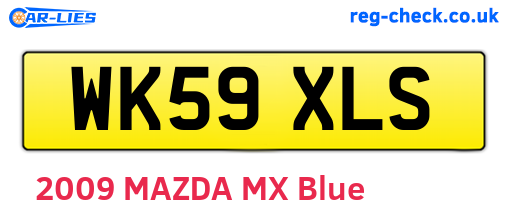 WK59XLS are the vehicle registration plates.