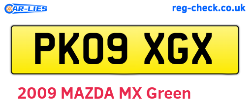 PK09XGX are the vehicle registration plates.