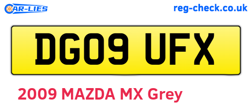 DG09UFX are the vehicle registration plates.