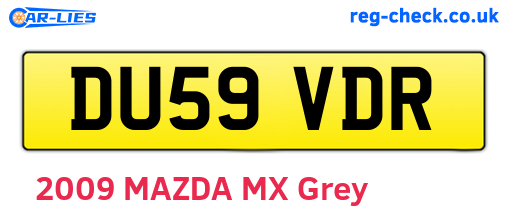 DU59VDR are the vehicle registration plates.