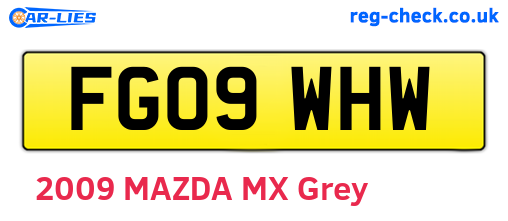FG09WHW are the vehicle registration plates.