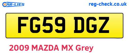 FG59DGZ are the vehicle registration plates.