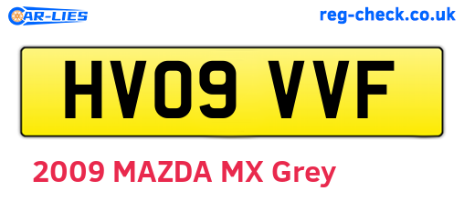 HV09VVF are the vehicle registration plates.