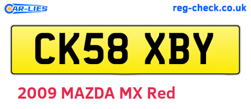 CK58XBY are the vehicle registration plates.