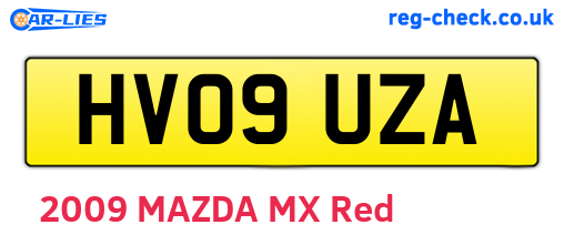 HV09UZA are the vehicle registration plates.