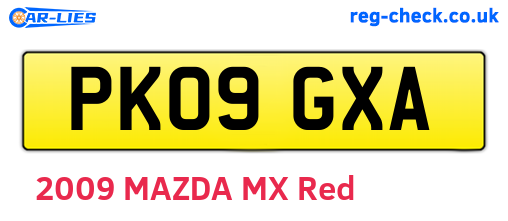 PK09GXA are the vehicle registration plates.