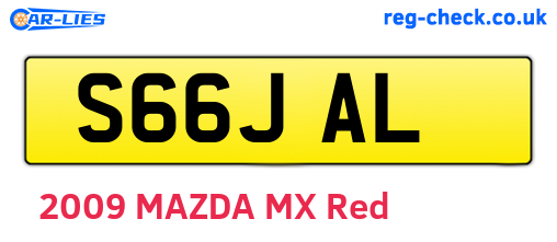S66JAL are the vehicle registration plates.