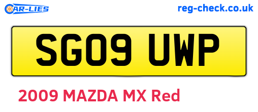 SG09UWP are the vehicle registration plates.