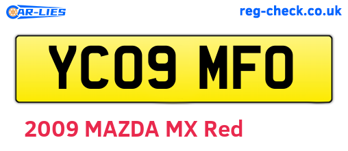 YC09MFO are the vehicle registration plates.