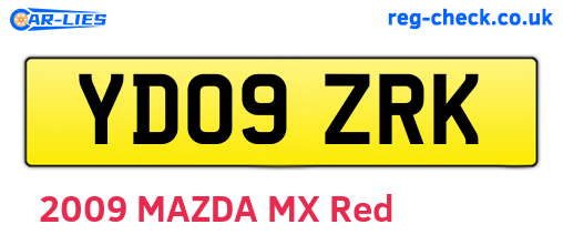 YD09ZRK are the vehicle registration plates.