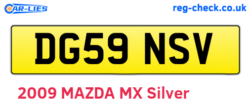 DG59NSV are the vehicle registration plates.