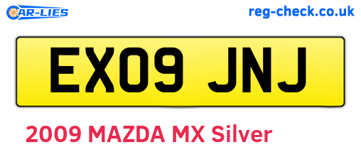 EX09JNJ are the vehicle registration plates.