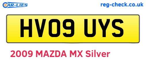HV09UYS are the vehicle registration plates.