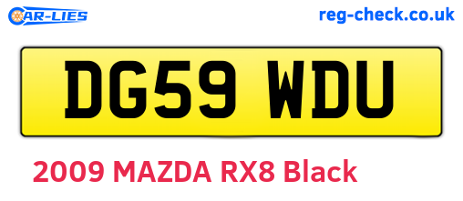 DG59WDU are the vehicle registration plates.